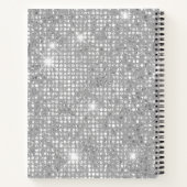 Glam Boho Celestial Moon Chic Faux Silver Glitter Notitieboek (Achterkant)