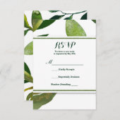 Glam Botanique Vert Plante Mariage Feuilles RSVP (Devant / Derrière)