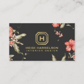 Glam Box Logo Monogram  Bloemen Designer Visitekaartje (Voorkant)