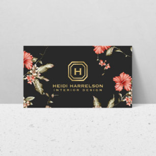 Glam Box Logo Monogram  Bloemen Designer Visitekaartje