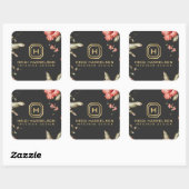 Glam Box Logo Monogram  Bloemen Vierkante Sticker (Vel)