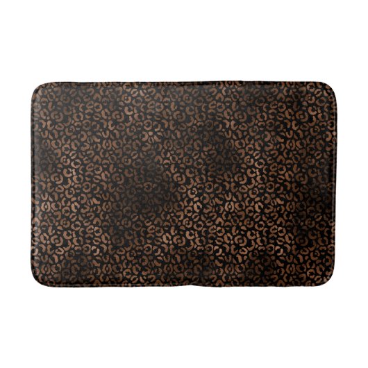 Glam Brown Black Leopard Print Badmat (Voorkant)