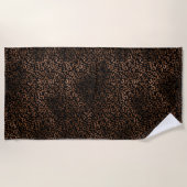 Glam Brown Black Leopard Print Strandlaken (Voorkant)