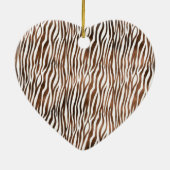 Glam Brown Black Zebra Print Keramisch Ornament (Achterkant)