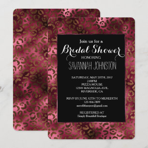 Glam Brown Bourgondië Leopard Print vrijgezellenfe Kaart