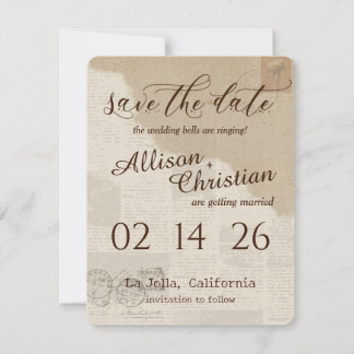 Glam Bruiloft Save The Date Invitation Kaart