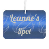 Glam Brushed Metal en Glitter Blue Monogram | Luchtverfrisser (Achterkant)