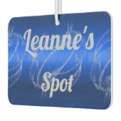 Glam Brushed Metal en Glitter Blue Monogram | Luchtverfrisser (Links)