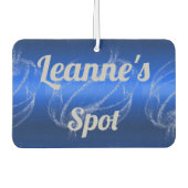 Glam Brushed Metal en Glitter Blue Monogram | Luchtverfrisser (Voorkant)