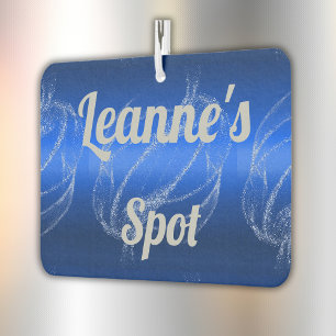 Glam Brushed Metal en Glitter Blue Monogram   Luchtverfrisser