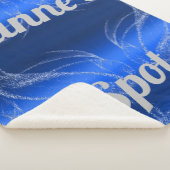 Glam Brushed Metal en Glitter Blue Monogram | Sherpa Deken (3/4)