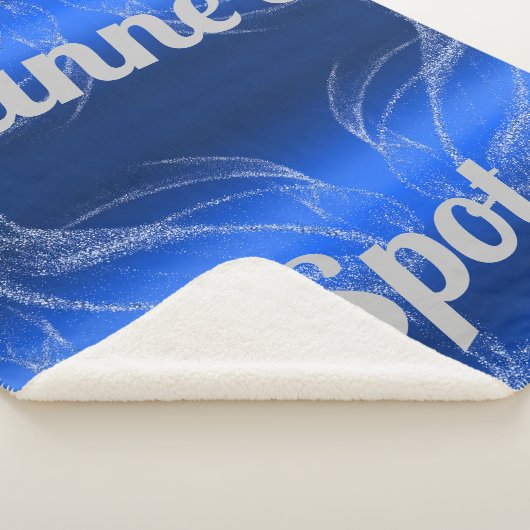 Glam Brushed Metal en Glitter Blue Monogram | Sherpa Deken (3/4)