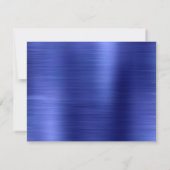 Glam Brushed Metal Royal Blue Classic Monogram Notitiekaartje (Achterkant)