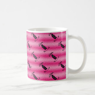 Glam Bunny Logo op Faux Pink Glitter 11 oz Mok