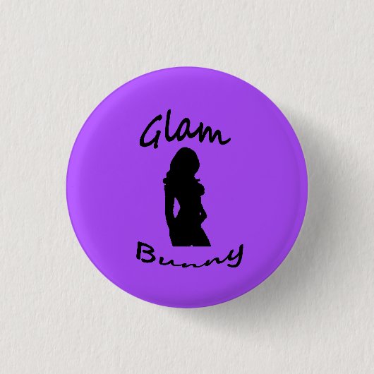 Glam Bunny Logo Pin Ronde Button 3,2 Cm (Voorkant)