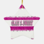 Glam Bunny Pink Star-kerstversiering Keramisch Ornament (Achterkant)