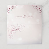 Glam burgundy calligraphie mariage cartes de place (Extérieur déplié)