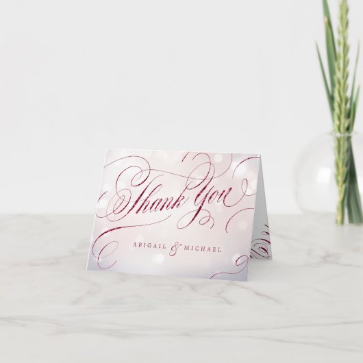 Glam burgundy calligraphie vintage merci (Devant)