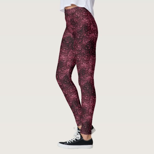 Glam Burgundy Leopard Print Leggings (Links)