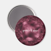 Glam Burgundy Leopard Print Magneet (Voorkant / Achterkant)