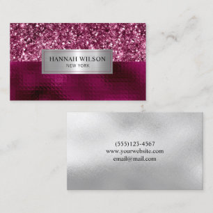 Glam Burgundy Parties scintillant Carte de visite