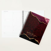 Glam Burgundy Velvet Agate Géode Gold Script (Devant avec enveloppe)