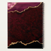 Glam Burgundy Velvet Agate Géode Gold Script (Dos)