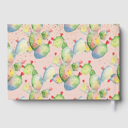 Glam Cactus bruiloft aangepaste gastenboek (Achterkant)