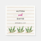 Glam Cactus | Desert Stripes Bruiloft Servetten (Voorkant)