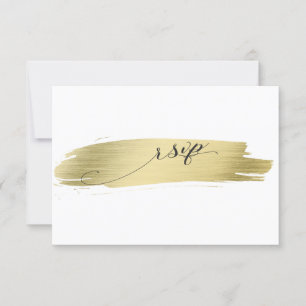 Glam Calligraphy Gold Stroke Wedding RSVP