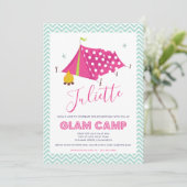 Glam Camp Spa Makeover Invitation d'anniversaire (Debout devant)