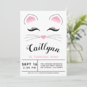 Glam Cat Anniversaire Fête Invitation (Debout devant)