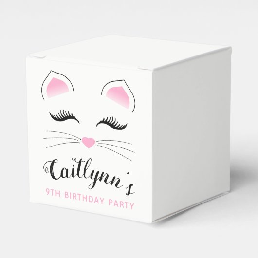 Glam Cat Birthday Bedankdoosjes (Voorkant Zijde)