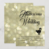 Glam Cat sur la Faire-part de mariage d'Halloween (Devant / Derrière)