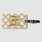 Glam Champagne Gold Glitzy Diamonds Bagagelabel (Voorkant (horizontaal))