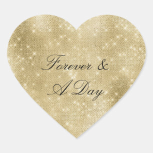Glam Champagne Gold Glitzy Diamonds Hart Sticker