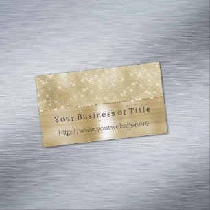 Glam Champagne Gold Glitzy Diamonds Magnetisch Visitekaartje