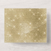 Glam Champagne Gold Glitzy Sparkle All In One Uitnodiging (Achterkant)
