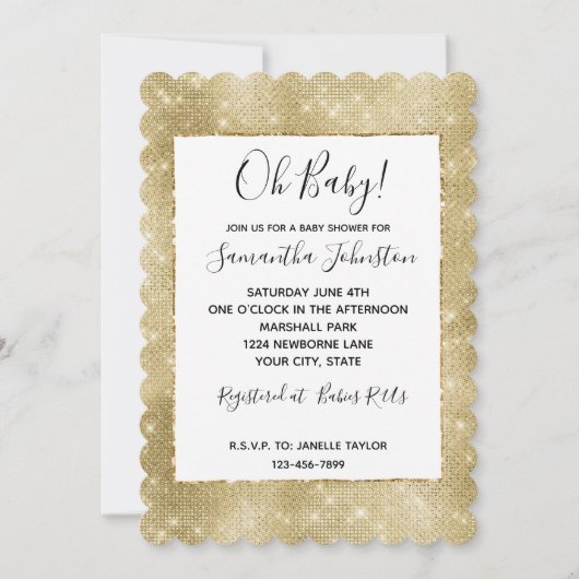 Glam Champagne Gold Glitzy Sparkle Kaart (Voorkant)