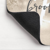 Glam Champagne Gold Trendy Script Monogram Muismat (Hoek)