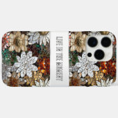 Glam Champagne Gouden Rode Witte Bloemen Case-Mate iPhone Case (Achterkant (horizontaal))