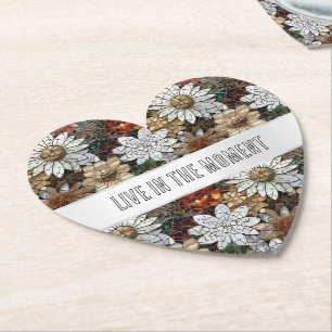 Glam Champagne Gouden Rode Witte Bloemen Kartonnen Onderzetters