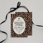 Glam Cheetah Print Birthday Party Kaart