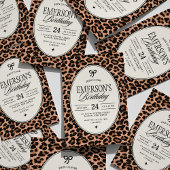 Glam Cheetah Print Birthday Party Kaart