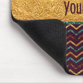 Glam Chevrons Triangles Faux Gold Foil Glitter Muismat (Hoek)