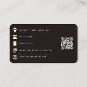 Glam Chic Afro Boss Lady Code QR Carte de visite (Dos)