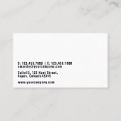 Glam Chic Carte de visite de mode (Dos)