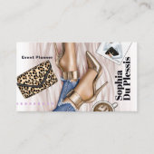 Glam Chic Carte de visite de mode (Devant)