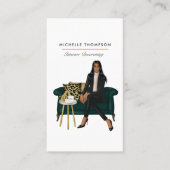 Glam Chic Coffee Boss QR Code Visitekaartje (Voorkant)