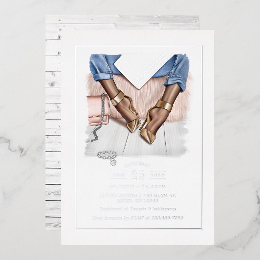 Glam Chic Fashion Show Foil Invitation (Recto/Verso)
